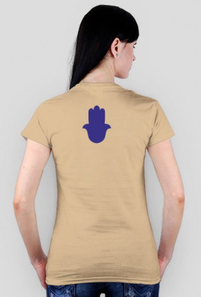 Ręka Fatimy Blue-Violet. Prosty T-Shirt damski