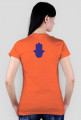 Ręka Fatimy Blue-Violet. Prosty T-Shirt damski