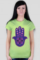 Ręka Fatimy Blue-Violet. Prosty T-Shirt damski