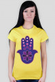 Ręka Fatimy Blue-Violet. Prosty T-Shirt damski