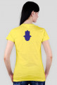 Ręka Fatimy Blue-Violet. Prosty T-Shirt damski