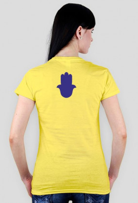 Ręka Fatimy Blue-Violet. Prosty T-Shirt damski