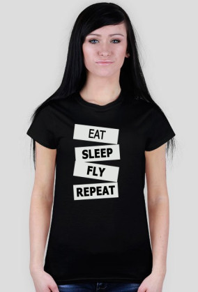 Koszulka Eat Sleep Fly Czarna