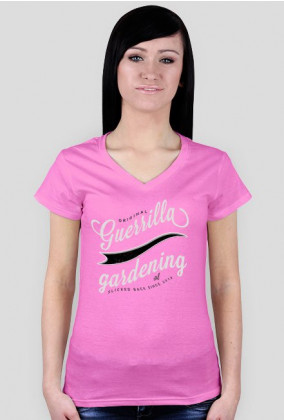 T-Shirt Guerrillagardening.pl damski/różowy