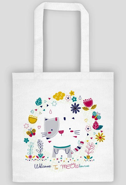 torba - kwiaty - kot