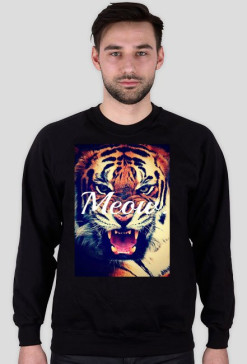 Bluza unisex czarna -TIGER MEOW