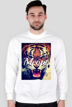Bluza unisex biała -TIGER MEOW