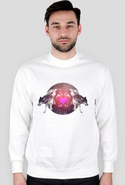 Bluza unisex biała -WOLF TRIANGLE