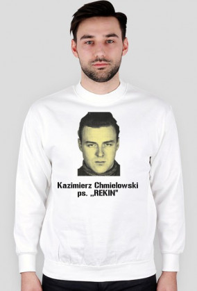 Bluza bez kaptura męska biała-REKIN