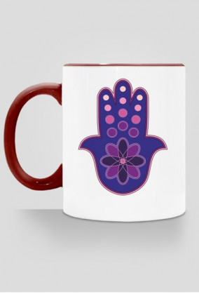 Ręka Fatimy Blue-Violet. Kubek z kolorowym uchem