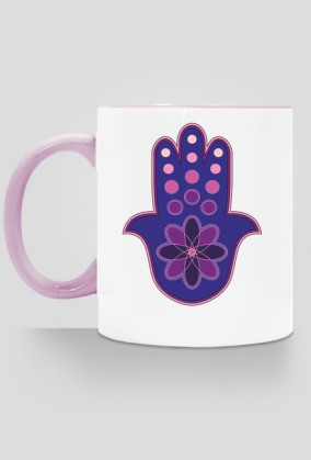 Ręka Fatimy Blue-Violet. Kubek z kolorowym uchem