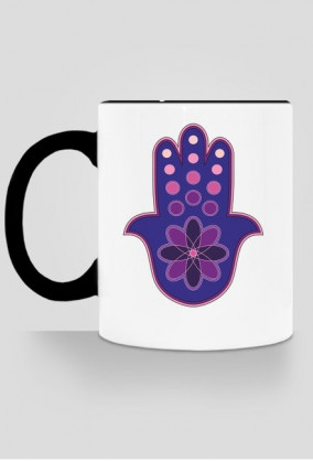 Ręka Fatimy Blue-Violet. Kubek z kolorowym uchem