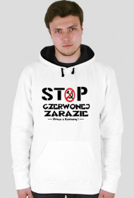Bluza z kapturem męska biała-STOP Czerwonej Zarazie 2