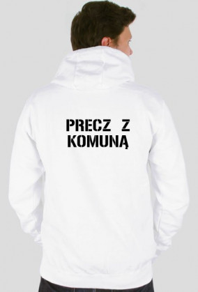 Bluza z kapturem męska biała-STOP Czerwonej Zarazie 2