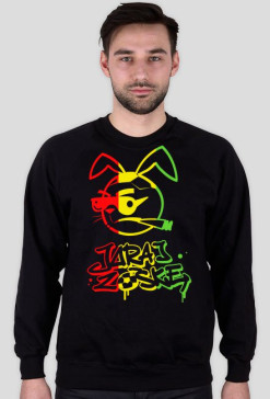 Jaraj Zośkę Chłopaku_bluza rasta1 czarna