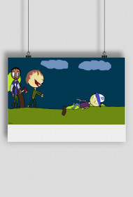 ,,Lee And Clementine And Zombie'' Plakat dla wszystkich