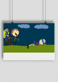 ,,Lee And Clementine And Zombie'' Plakat dla wszystkich