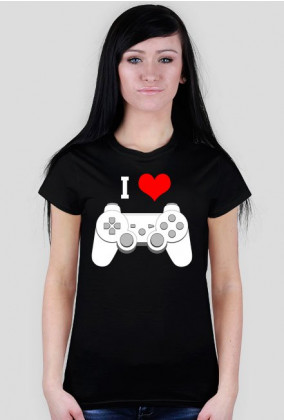 Koszulka Damska I Love Play II Biały - SmartShirt