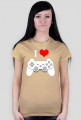 Koszulka Damska I Love Play II Biały - SmartShirt