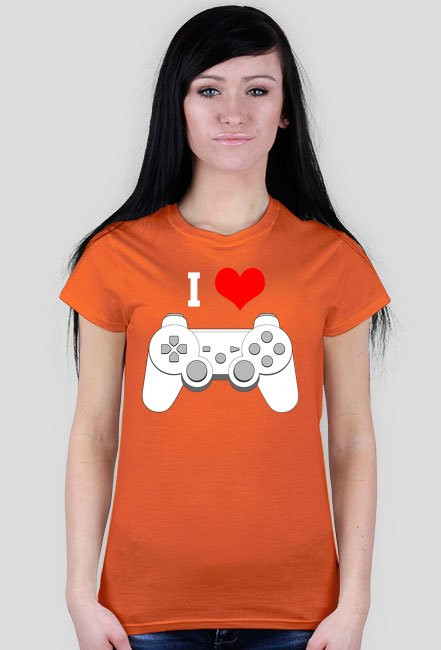 Koszulka Damska I Love Play II Biały - SmartShirt