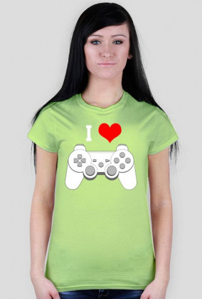 Koszulka Damska I Love Play II Biały - SmartShirt