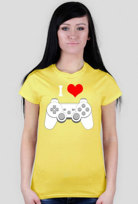 Koszulka Damska I Love Play II Biały - SmartShirt