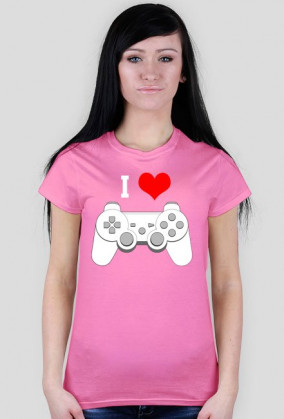 Koszulka Damska I Love Play II Biały - SmartShirt