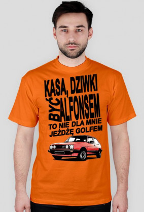 Koszulka jeżdżę golfem meska pomarańczowa