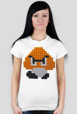 Koszulka grzybek 8bit damska biała