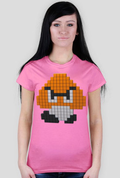 Koszulka grzybek 8bit damska różowa