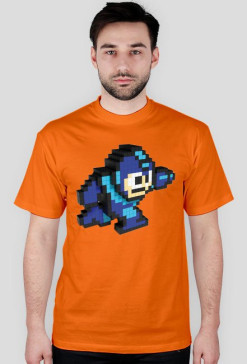 Koszulka robot 8bit męska pomarańczowa