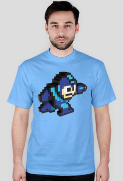 Koszulka robot 8bit męska błękitna