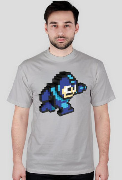 Koszulka robot 8bit męska szara