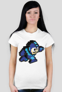Koszulka robot 8bit damska biała