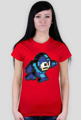 Koszulka robot 8bit damska czerwona