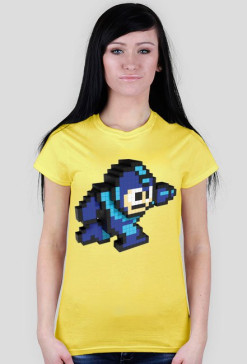 Koszulka robot 8bit damska żółta