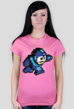 Koszulka robot 8bit damska różowa