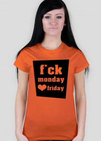 Koszulka poniedziałek damska pomarańczowa