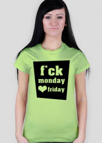 Koszulka poniedziałek damska zielona