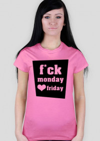 Koszulka poniedziałek damska różowa