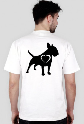 Koszulka męska BW biały serce plecy