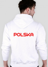 Bluza męska z kapturem dla kibica, nadruk dwustronny: Polska