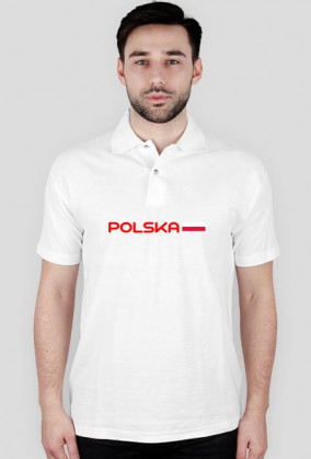 Koszulka męska Polo dla kibica, nadruk dwustronny: Polska