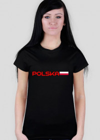 Koszulka damska dla kibica, nadruk dwustronny: Polska