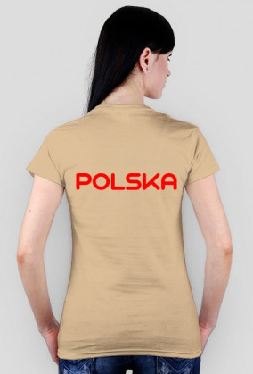 Koszulka damska dla kibica, nadruk dwustronny: Polska