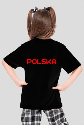 Koszulka dziecięca dla kibica, nadruk dwustronny: Polska