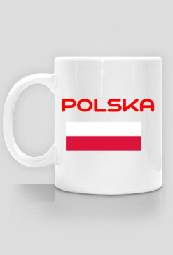 Kubek dla kibica, nadruk dwustronny: Polska