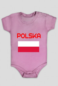 Body niemowlęce dla młodego kibica, nadruk dwustronny: Polska