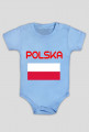 Body niemowlęce dla młodego kibica, nadruk dwustronny: Polska