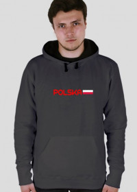 Bluza z kapturem dla kibica, nadruk dwustronny: Polska